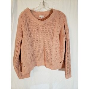 Women's So Pink Cropped Long Sleeve Sweater Size M